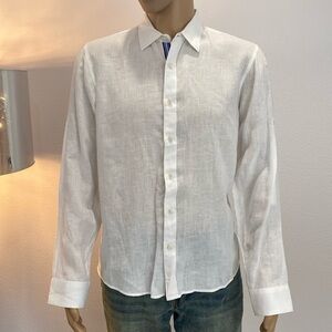 Michael Kors Mens Linen Button Down Shirt